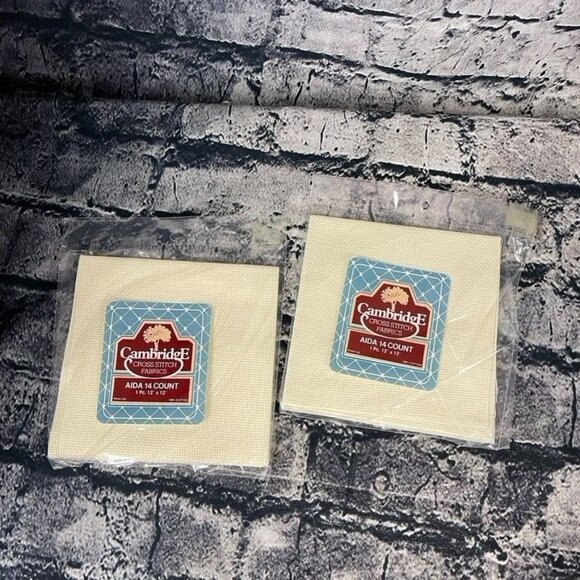 Cambridge 12"x12" Aida 14 Count Cross Stitch Cloth set of 2 - Picture 1 of 5